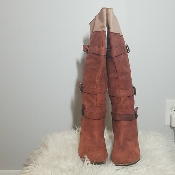 Cat Caterpillar Shonelle Knee high Distressed Leather CAT Boots - Picture 4 of 8